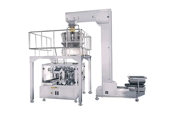Máquina de envasado para cápsulas de detergente en bolsas prefabricadas
