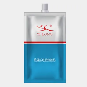 Máquina rotativa automática de llenado y tapado de bolsas con boquilla