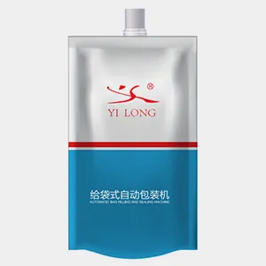 Máquina rotativa automática de llenado y tapado de bolsas con boquilla