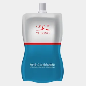 Máquina rotativa automática de llenado y tapado de bolsas con boquilla